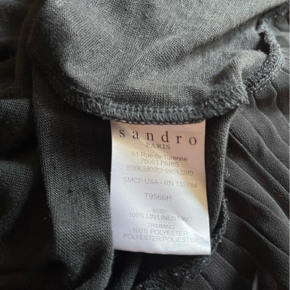 Sandro Linen Top Small Fr 1 - Picture 7 of 8